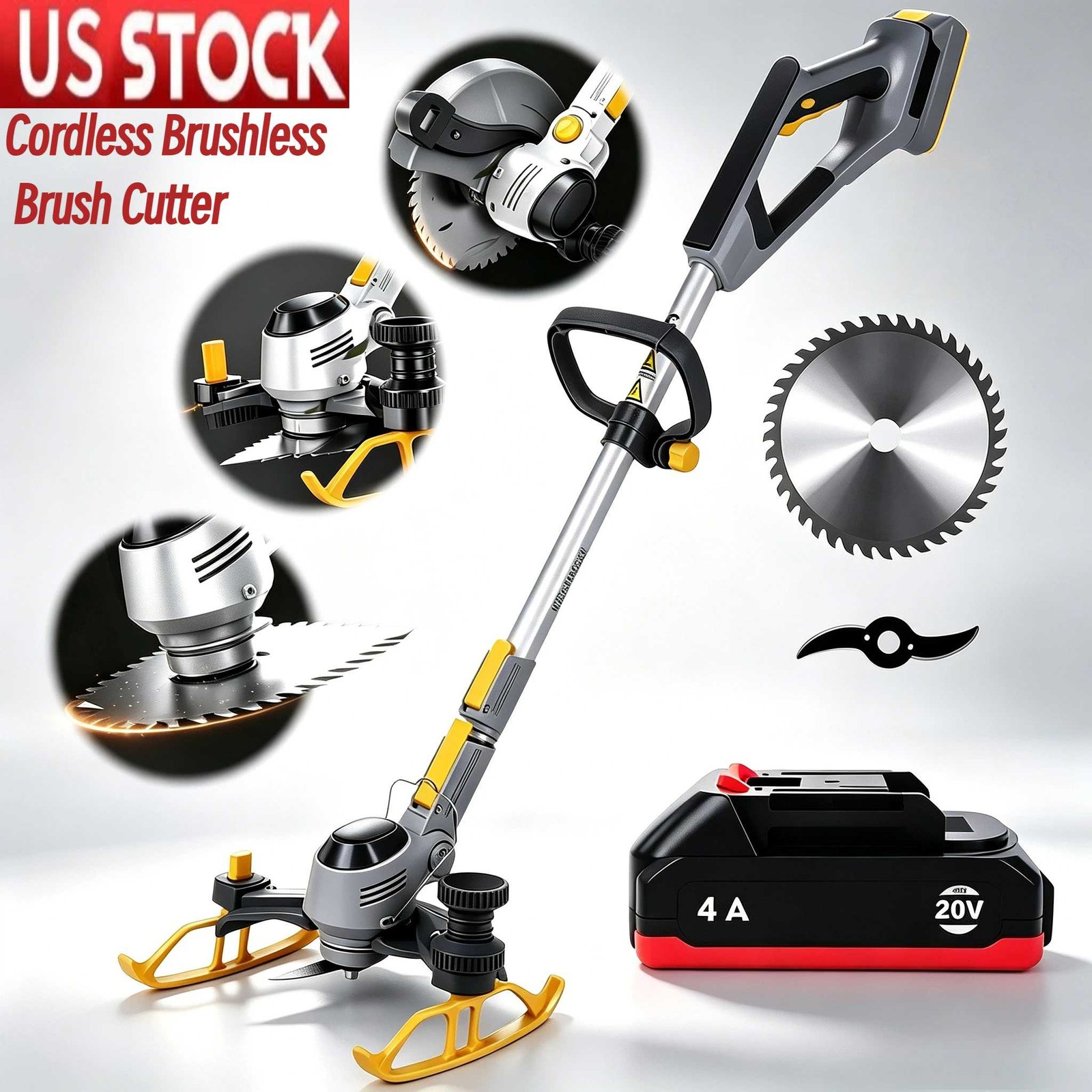 Electric Cordless Grass String Trimmer Lawn Edger Weed Wacker Cutter + Battery