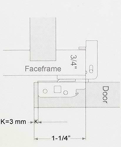 Soft-Closing Compact 1 1/4″ Overlay 105° Hinge Kitchen Cabinet Hardware
