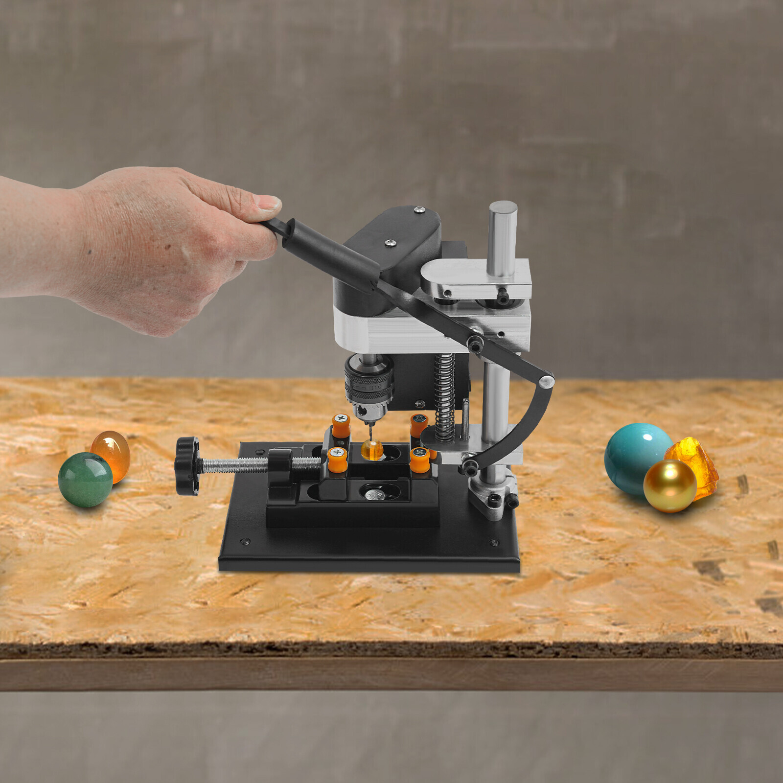 7-Speed Adjustable Mini Drill Press Benchtop 8000RPM for Wood Metal Craft DIY