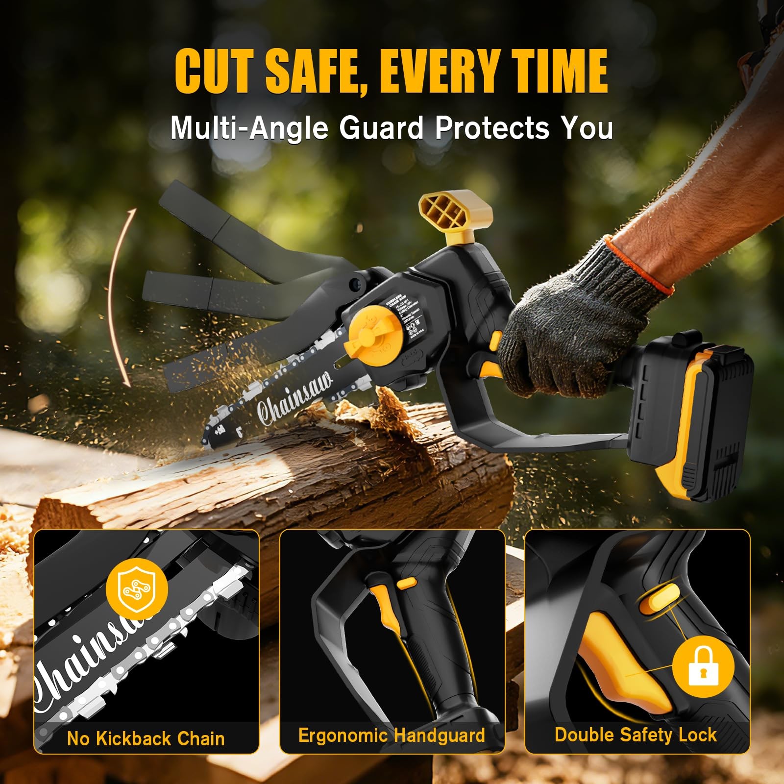6Inch Mini Chainsaw Compatible with DeWalt 20V Battery
