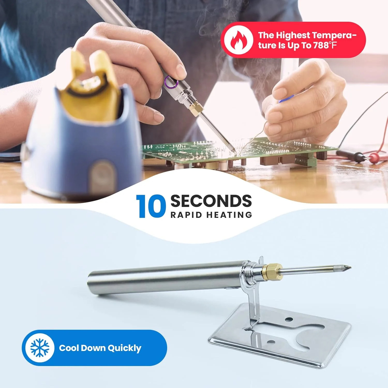 Cordless Soldering Iron Kit, ELMCONFIG 1100mAh USB Wireless Electric Soldering G