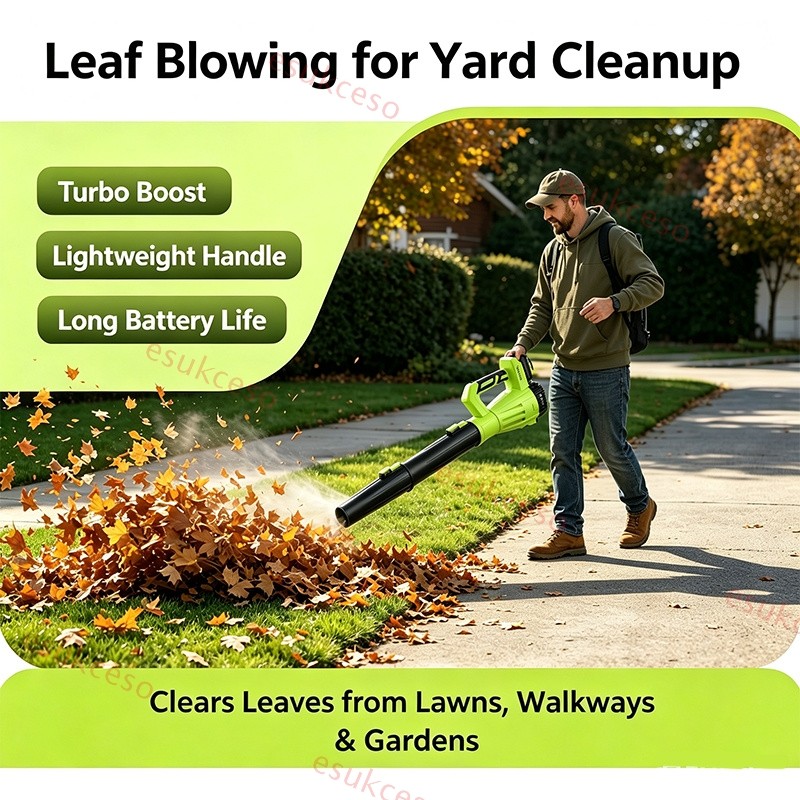 Cordless Leaf Blower 750CFM/200MPH & 6 Speed Levels Electric w/2 Batteries