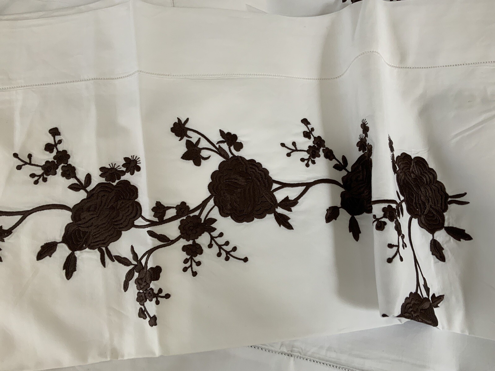 Sferra Italy NWT 1pc Boudoir Sham 12”x16” Rosina 406TC Percale Embroidery ONE