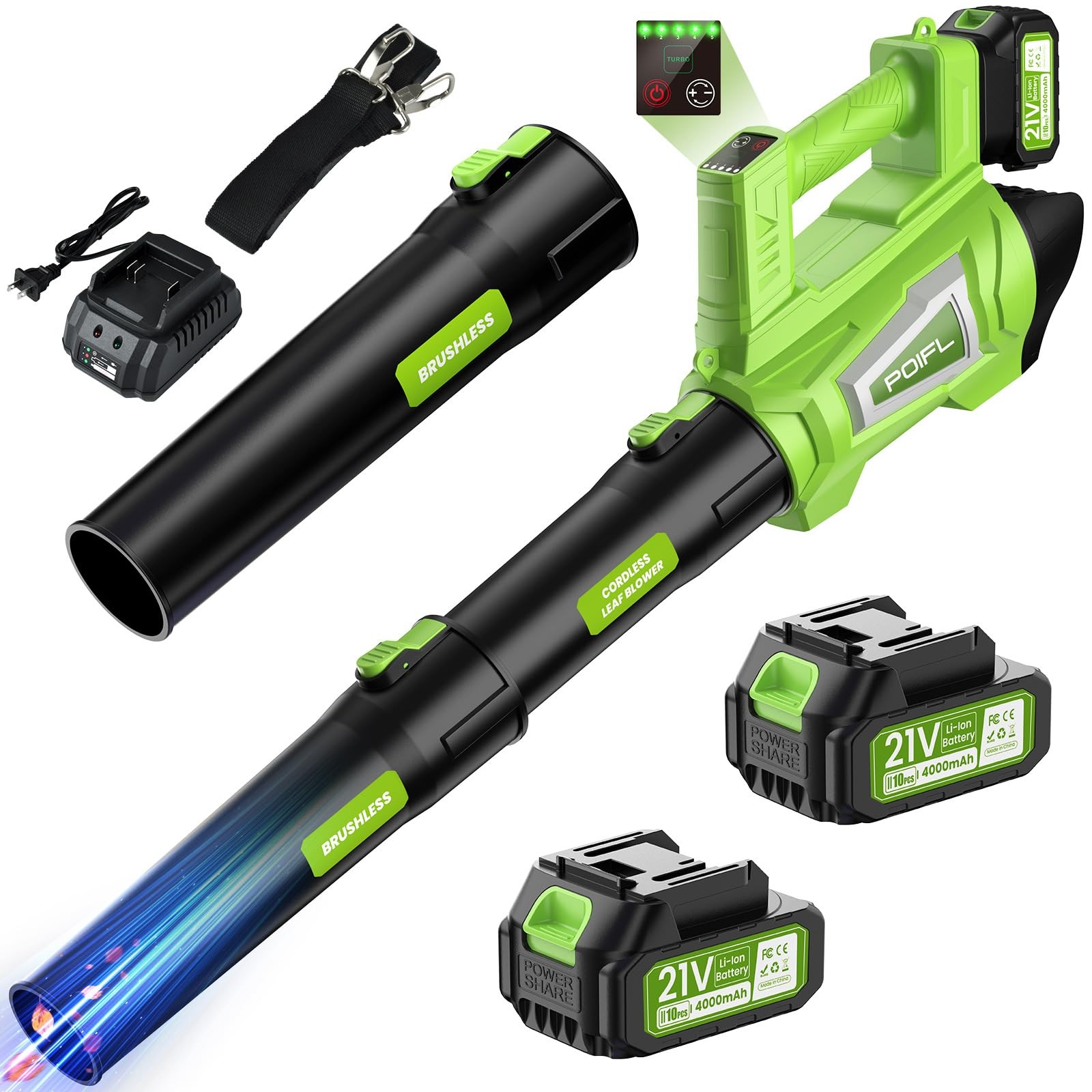 Leaf Blower Cordless, 750CFM 240+MPH Brushless Powerful Electric Leaf Blower …
