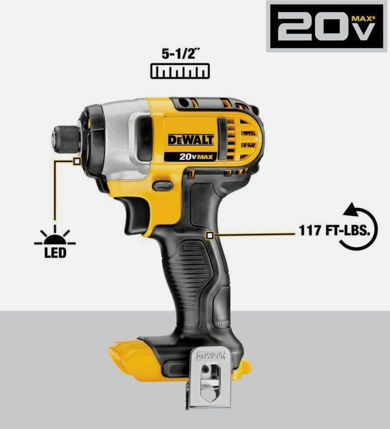 DeWALT DCF885 20V Max 1/4-in Compact Impact Driver (Tool Only)