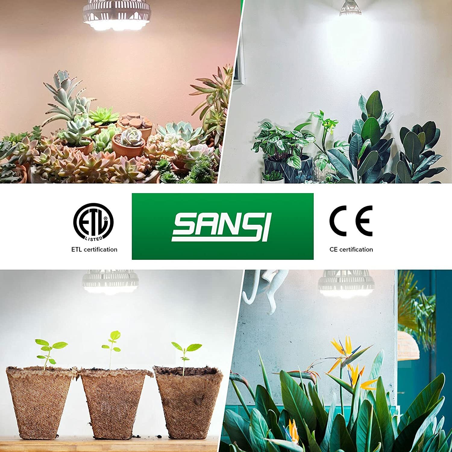 SANSI 36W LED Grow Light Full Spectrum Plant Light 400W Equiv Grow Lamp