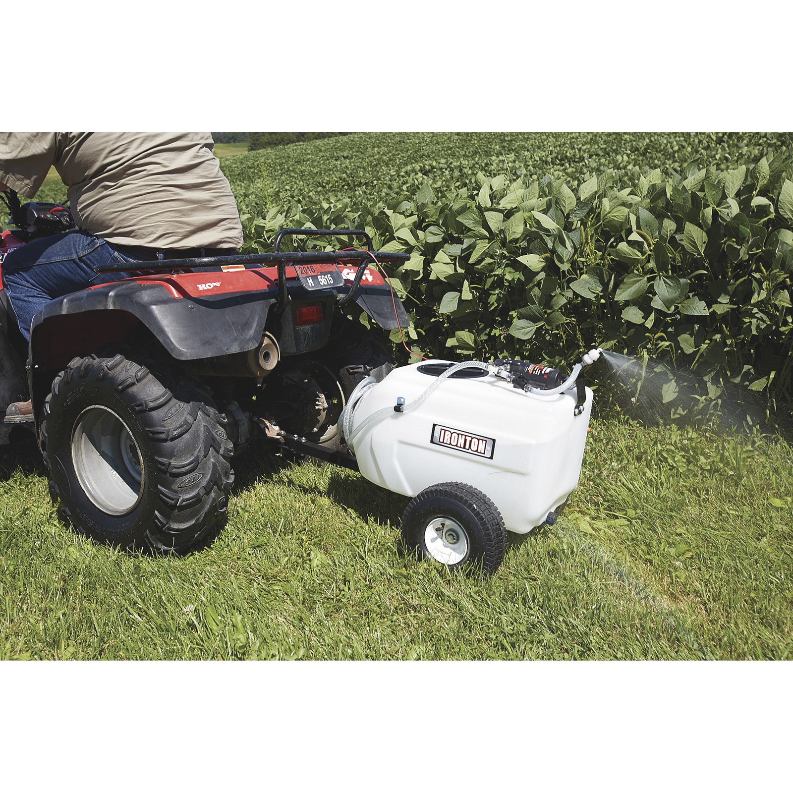 Ironton Tow-Behind Trailer Broadcast and Spot Sprayer, 13 Gallons, 1 GPM, 12