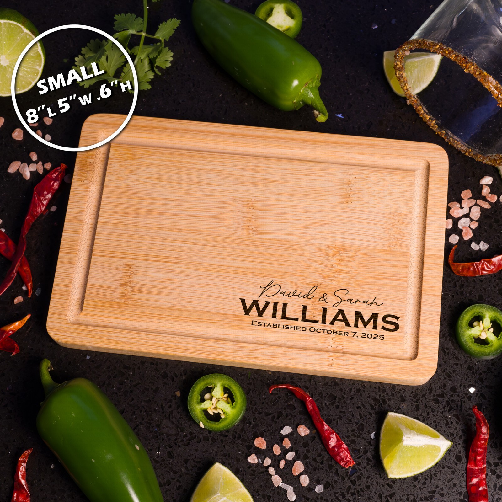 Custom Engrave Personalized Cutting Board | Wedding Engagement Housewarming Gift