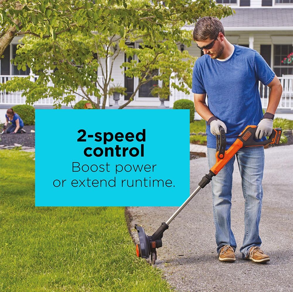 BLACK+DECKER 20V MAX* String Trimmer, 2-Speed, 12-Inch, Cordless – LST522