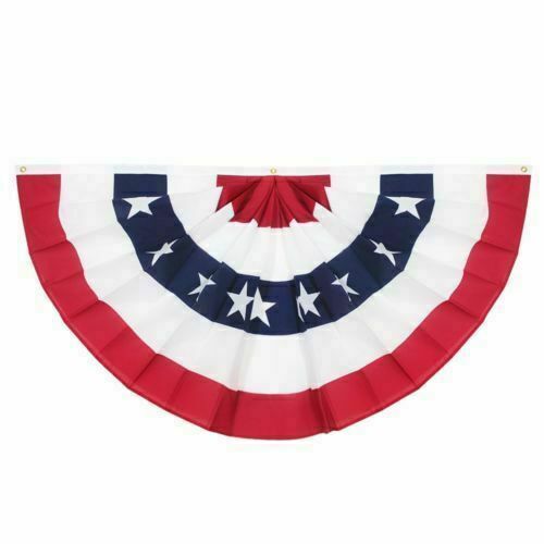 USA Pleated Fan Flag American United States 3×6 Ft Half Fan Banner Bunting Flags