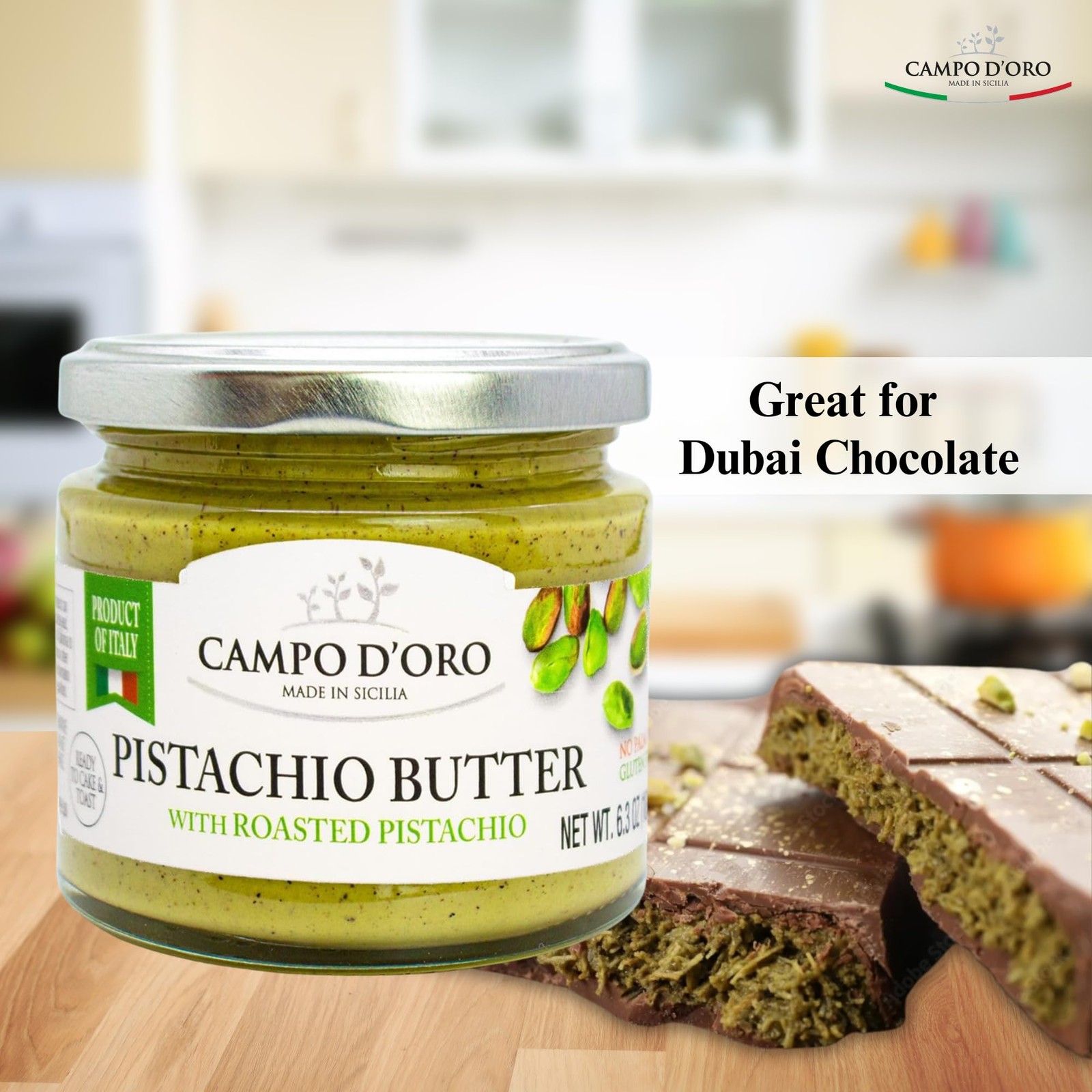 – Pistachio Butter Sweet Spreadable Cream, 6.3 oz (180g), Rich & Nutty for Kn…