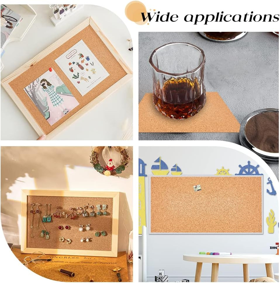 10PCS 1mm Cork Sheets 12×6.1in Thin Cork Board Rolls DIY Crafts Coaster Mats