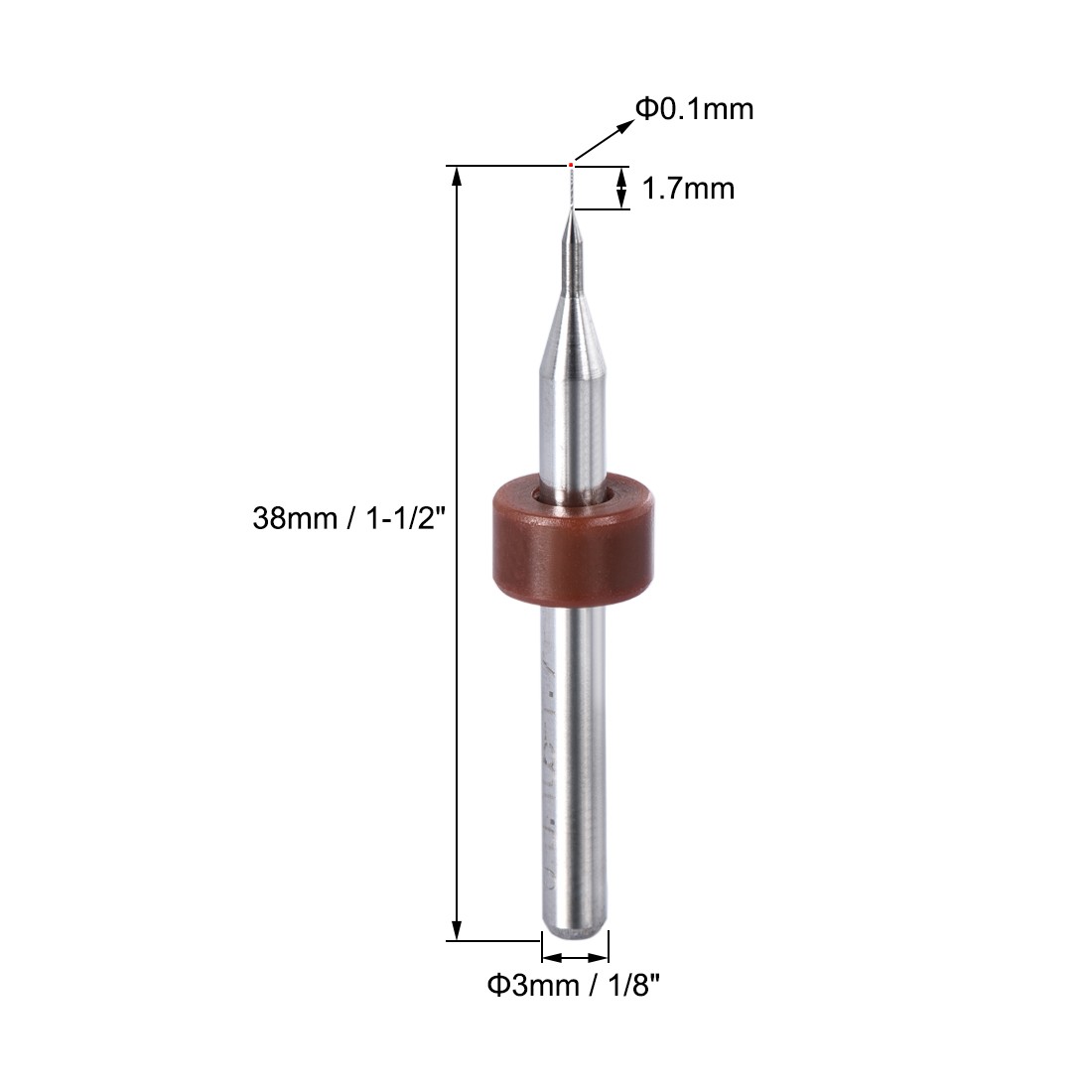 0.1mm Carbide Drill Bits For ENGRAVING PRINT 1/8 Inch Shank Rotary Tool