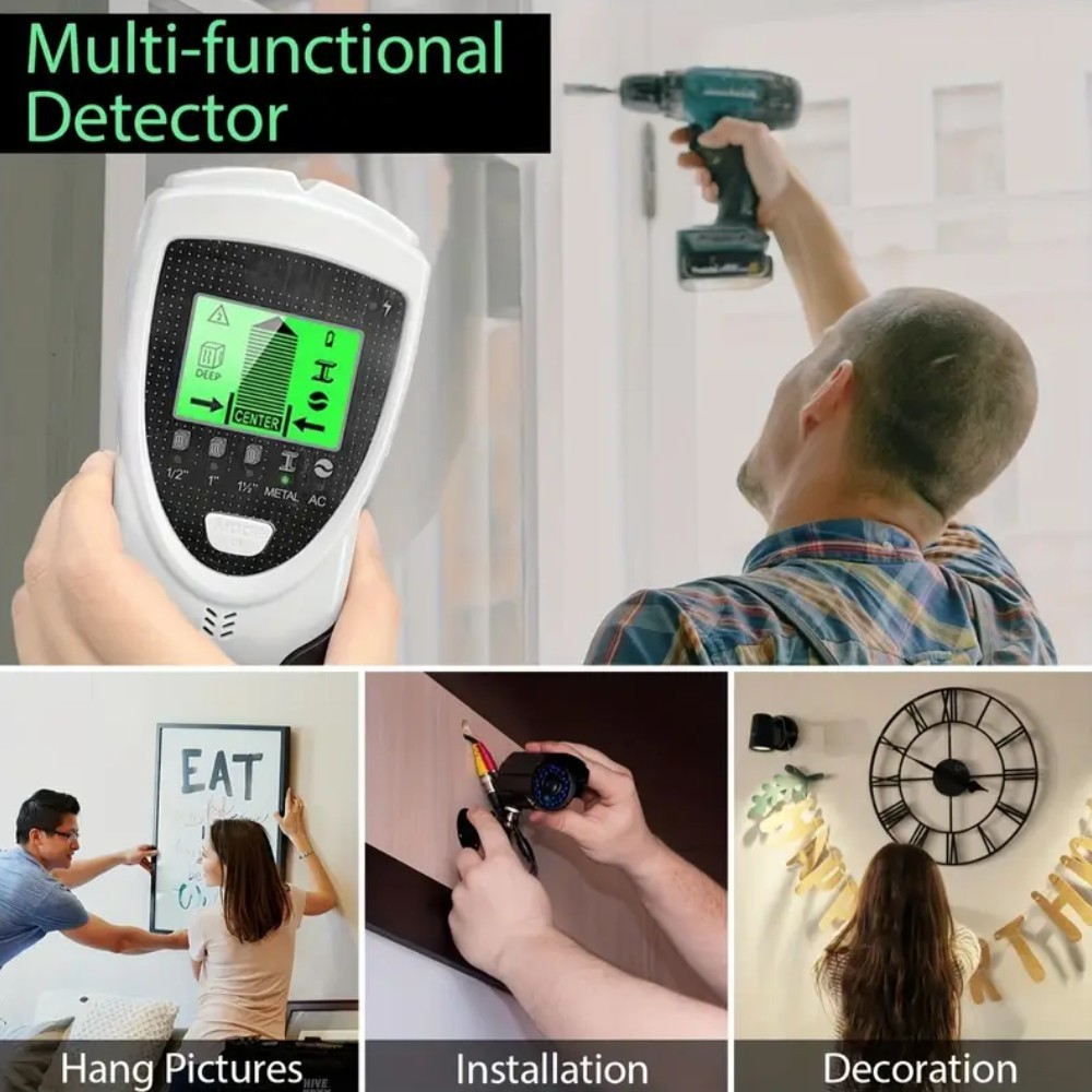 5 in 1 Digital Stud Finder Wood Metal Pipe Wire Wall Scanner Sensor LCD Detector