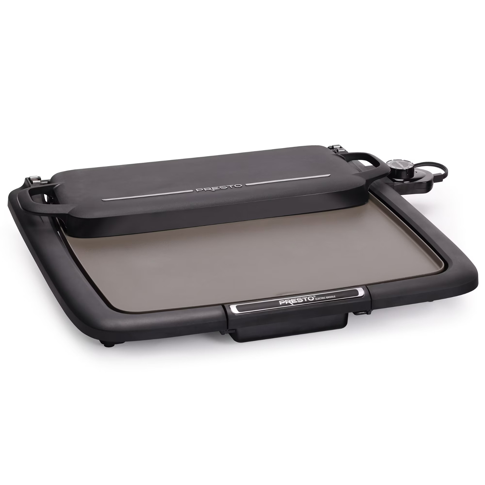 Presto Ceramic Electric Griddle/Warmer Plus, Black 07024, Dishwasher Safe Parts