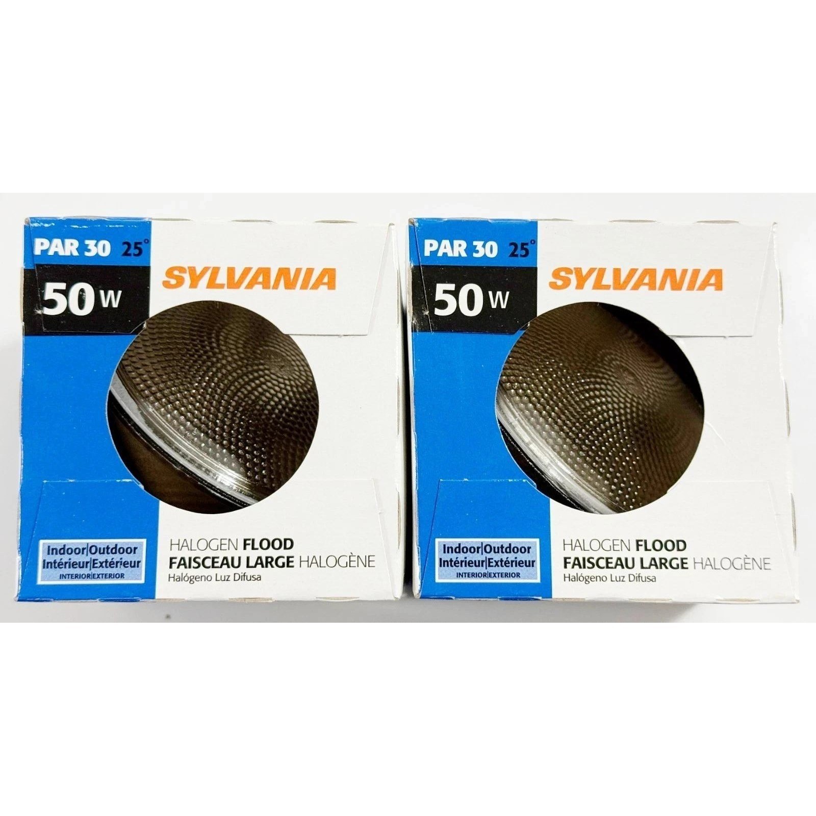 Sylvania Flood Light Bulbs 2 Pack PAR 30 50W 120V 25 Degree NFL 660 Lumens