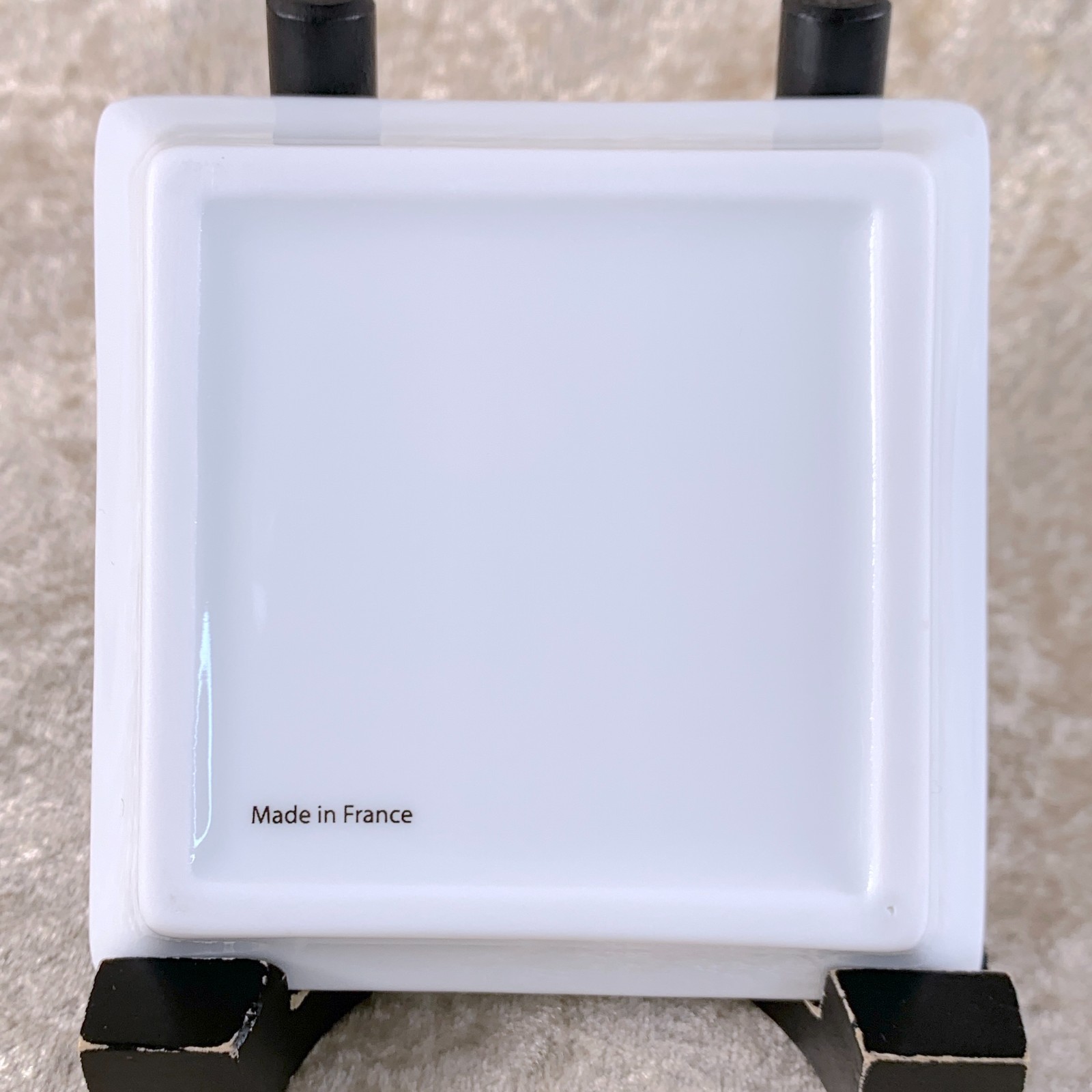 Cartier Porcelain Mini Change Tray Ashtray Platinum Painted Rim 8 x 8cm w/ Box
