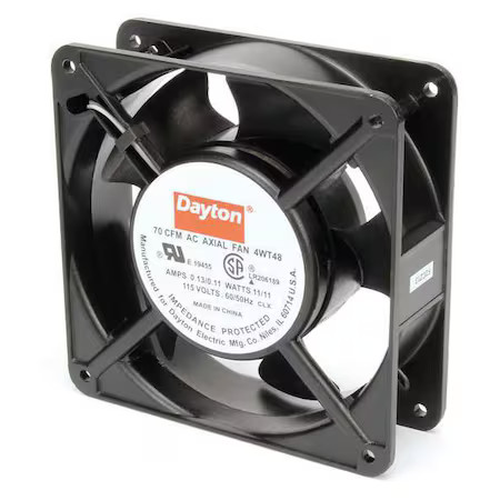 Dayton 4Wt48 Axial Fan, Square, 115V Ac, 1 Phase, Cast Aluminum, 4 11/16 In W.