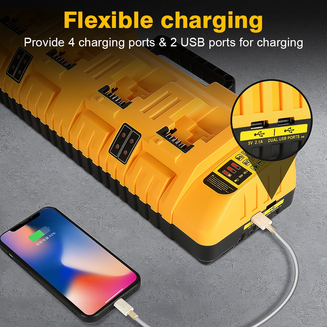 For DEWALT 12/20V DCB104/DCB102/DCB112 Charger Fast Charger Lithium XR DCB205