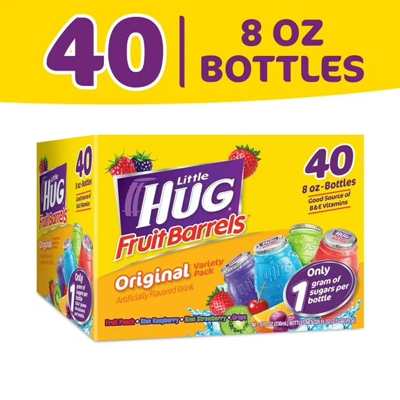 Little HUG Fruit Barrels Kids Drinks Variety Pack, 8 fl oz, 40 Count
