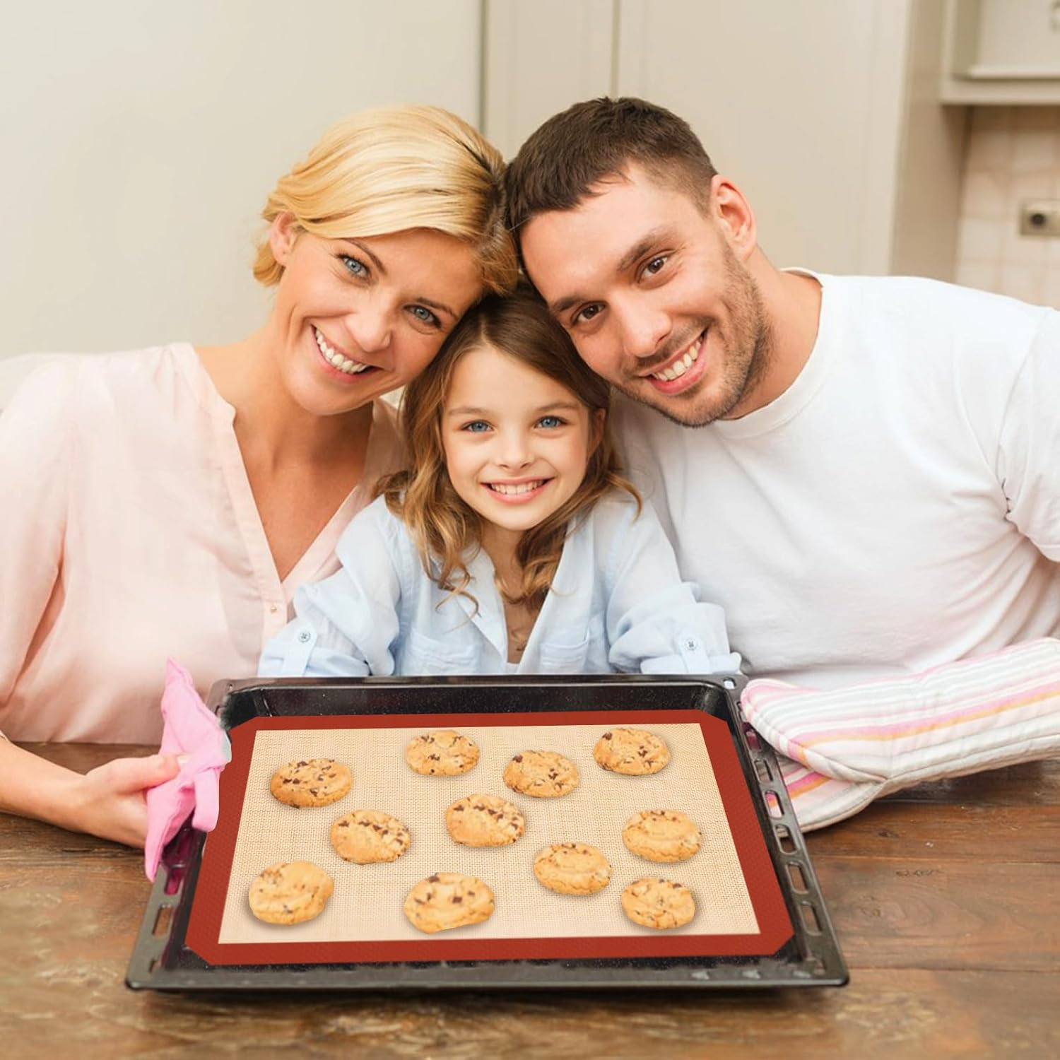 Silicone Baking Mats 3 Pack Non-Stick Mats Cookie Sheet Easy Clean & Reusable Ov