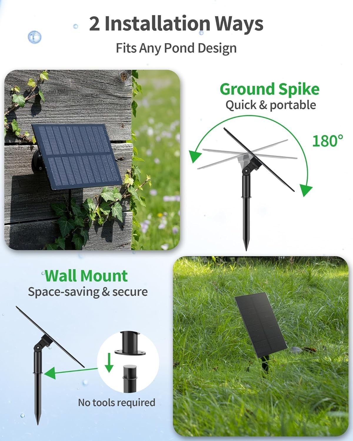 POPOSOAP 2W Solar Pond Aerator, Solar Air Pump for Pond with 1500 mAh Battery…