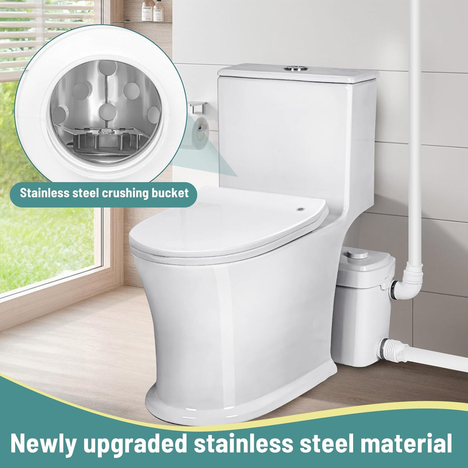 750W Macerator Pump for Upflush Basement Toilet – 4 Inlets Sewage Pump 2064