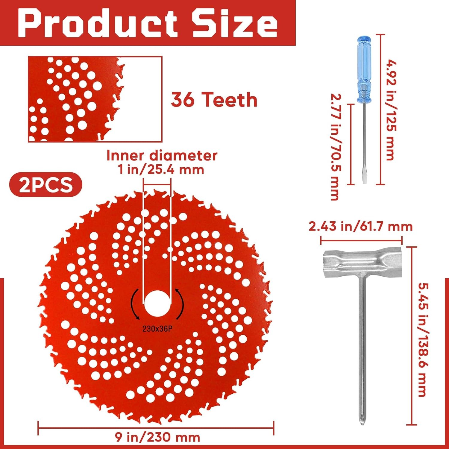 4 Pack 9″ Carbide Tip Circular Saw Brush Cutter Trimmer Weed Eater Blade Sets