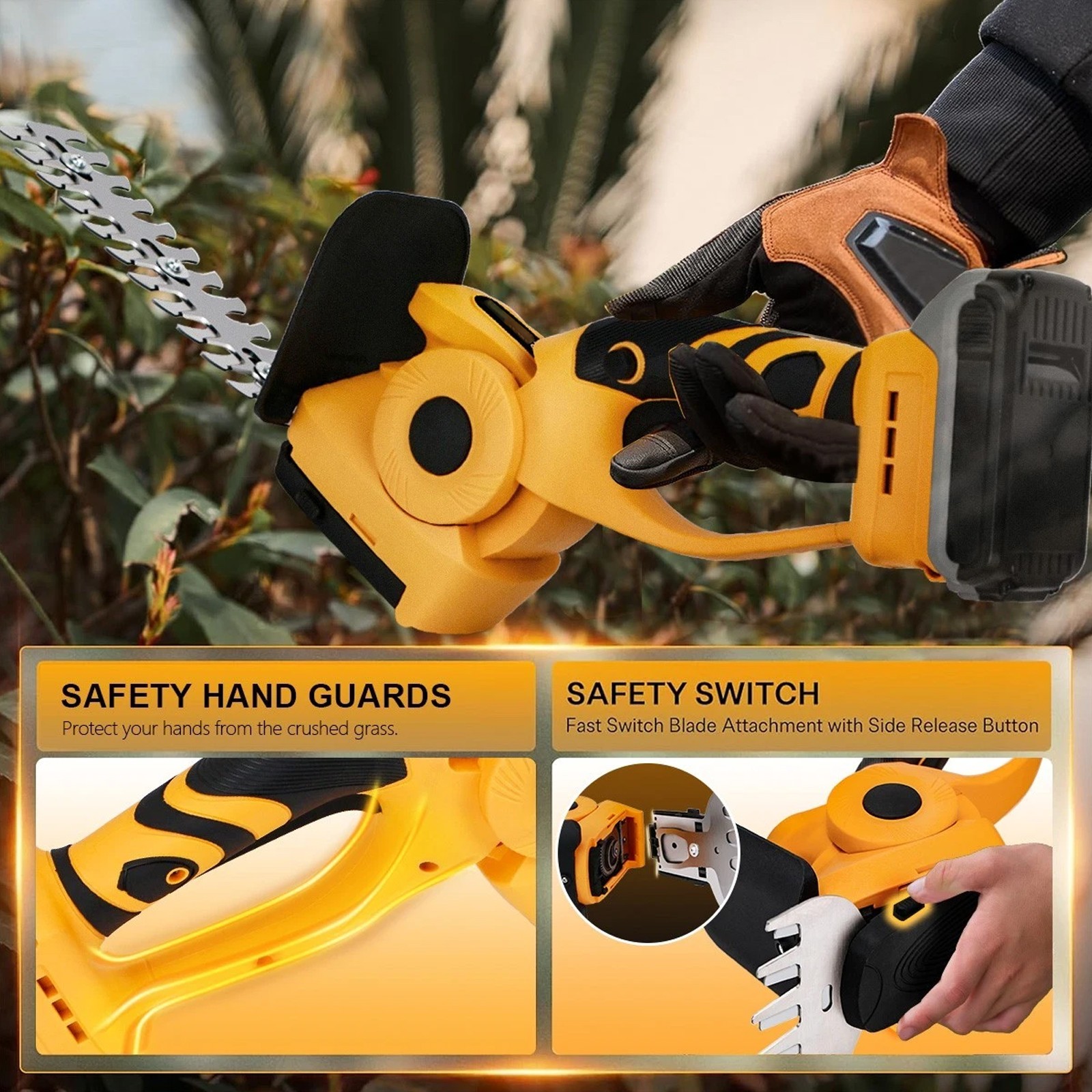 Electric Cordless Grass Shear 20V Shrubbery Trimmer 2 in 1 Hedge Shears Cutters