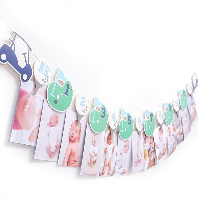 Hole In One First Birthday – Golf 1st Birthday DecorationsGolf 12 Month Photo.