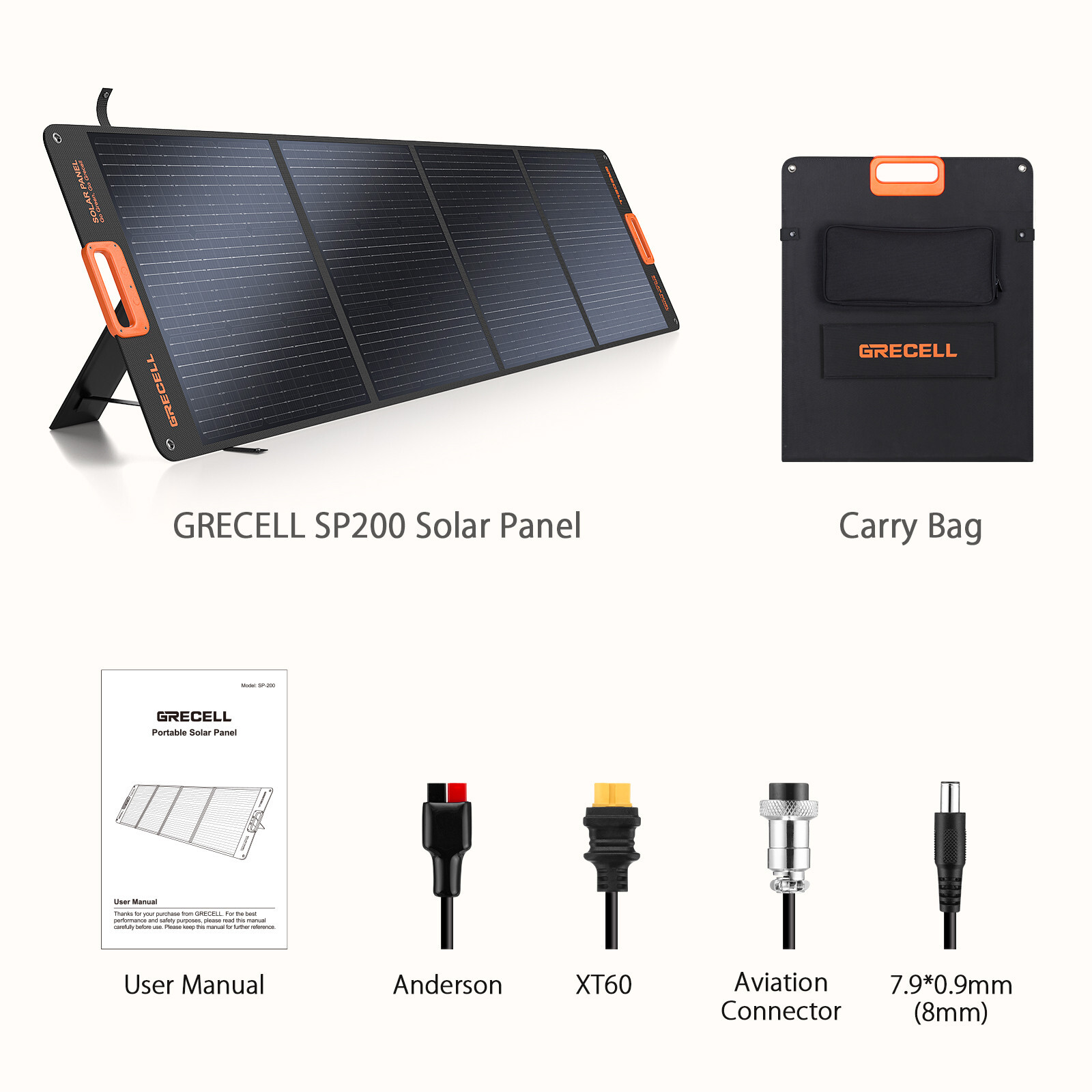200W Portable Solar Panel for Power Station Foldable Solar Charger w/4 Kickstand