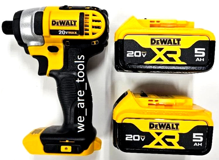 Dewalt DCF885 20V Cordless 1/4 Impact Driver, (2) DCB205 5.0 Battery 20 Volt MAX