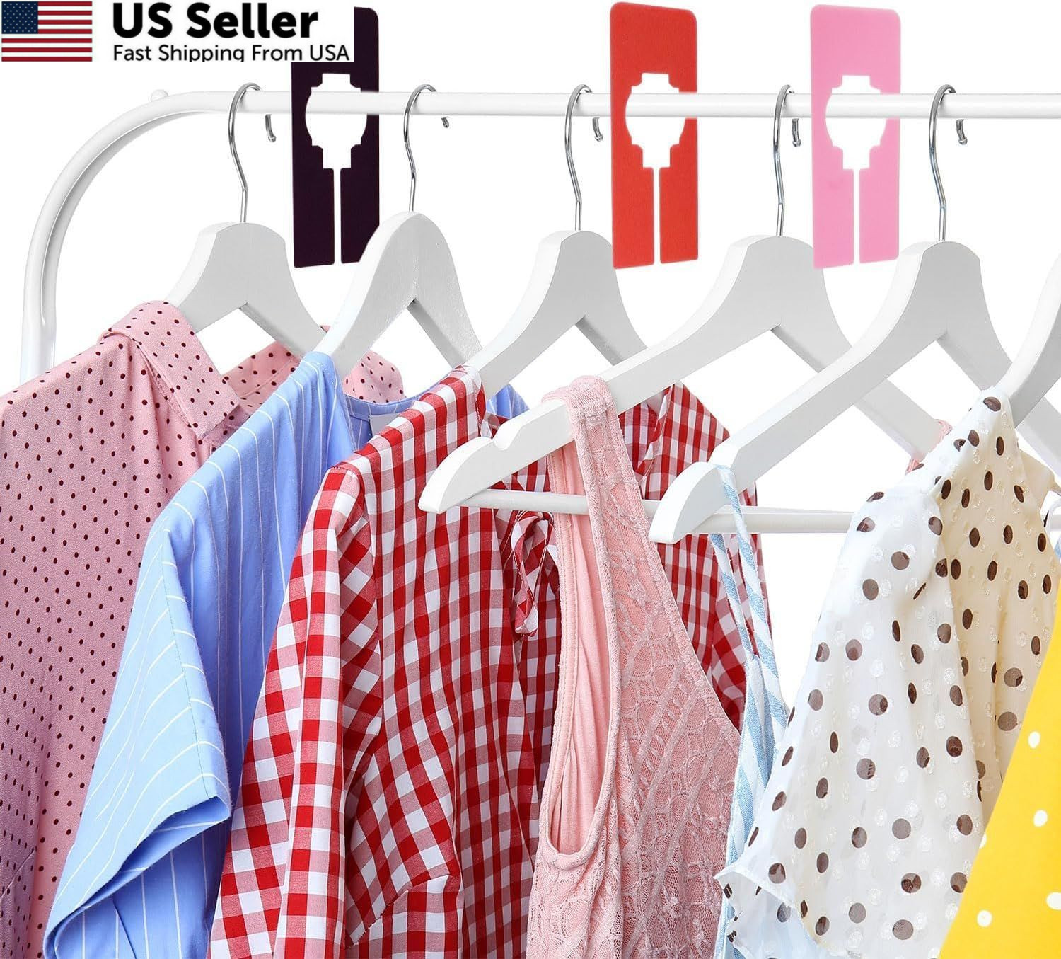30 Pcs Dividers for Hanging Clothes, Clothing 2 x 5.4 x 0.08 inches, Colorful