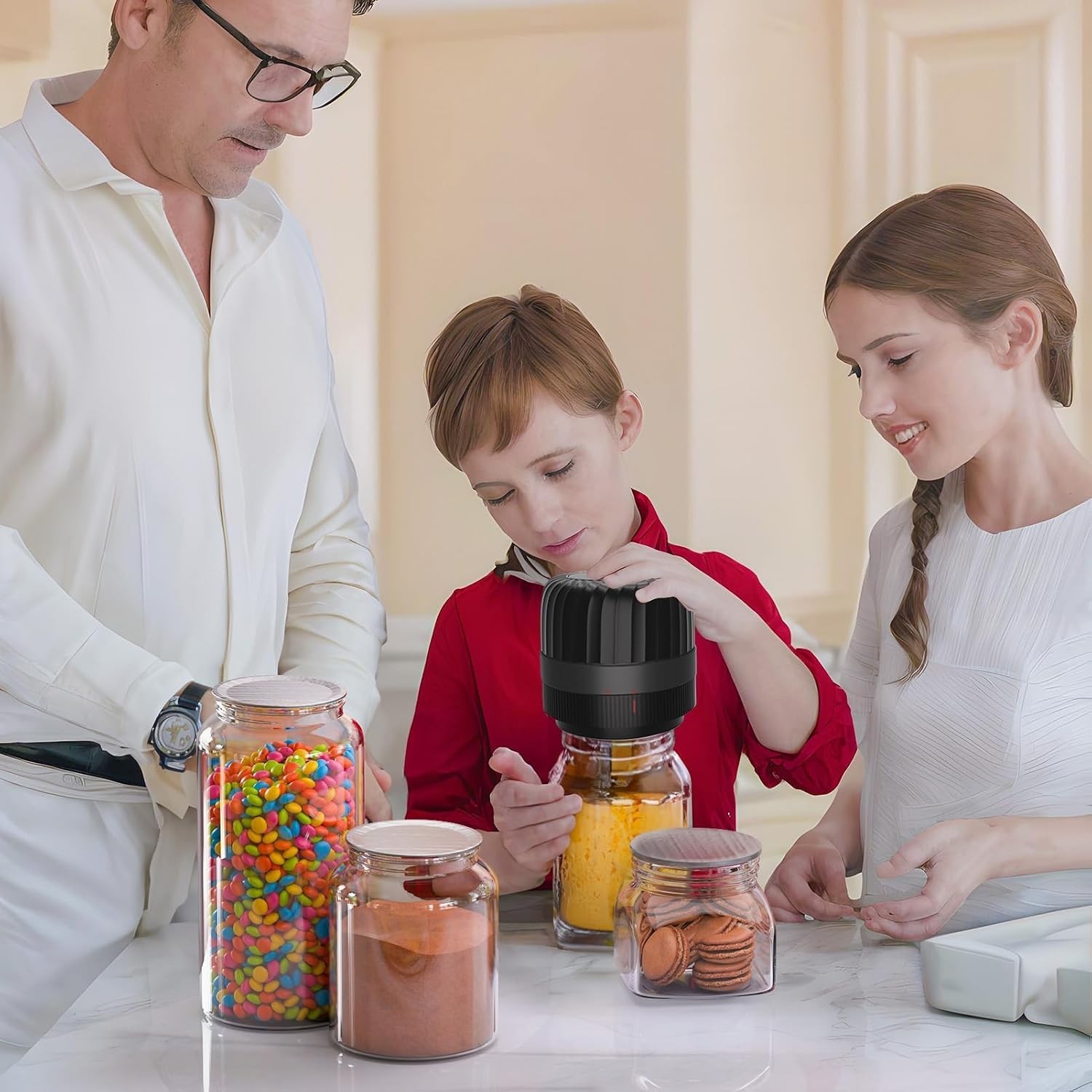 Vacuum Sealer for Mason Jars 1300mAh 200 Uses Battery-Powered Food Saver Kit