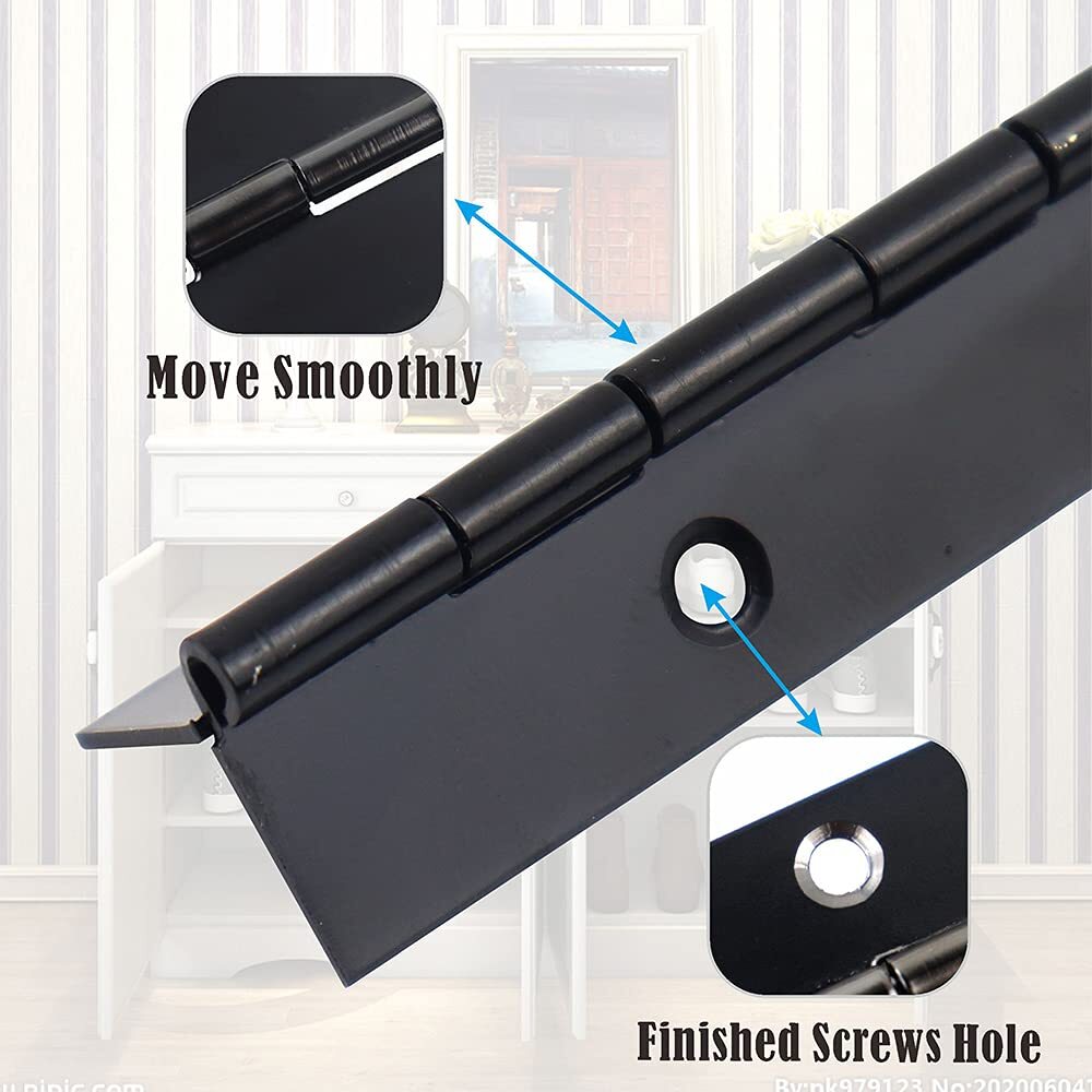 4PCS 6 Inch Black Piano Hinges for Cabinet Hinges Heavy Duty 6 Inch Continuou…