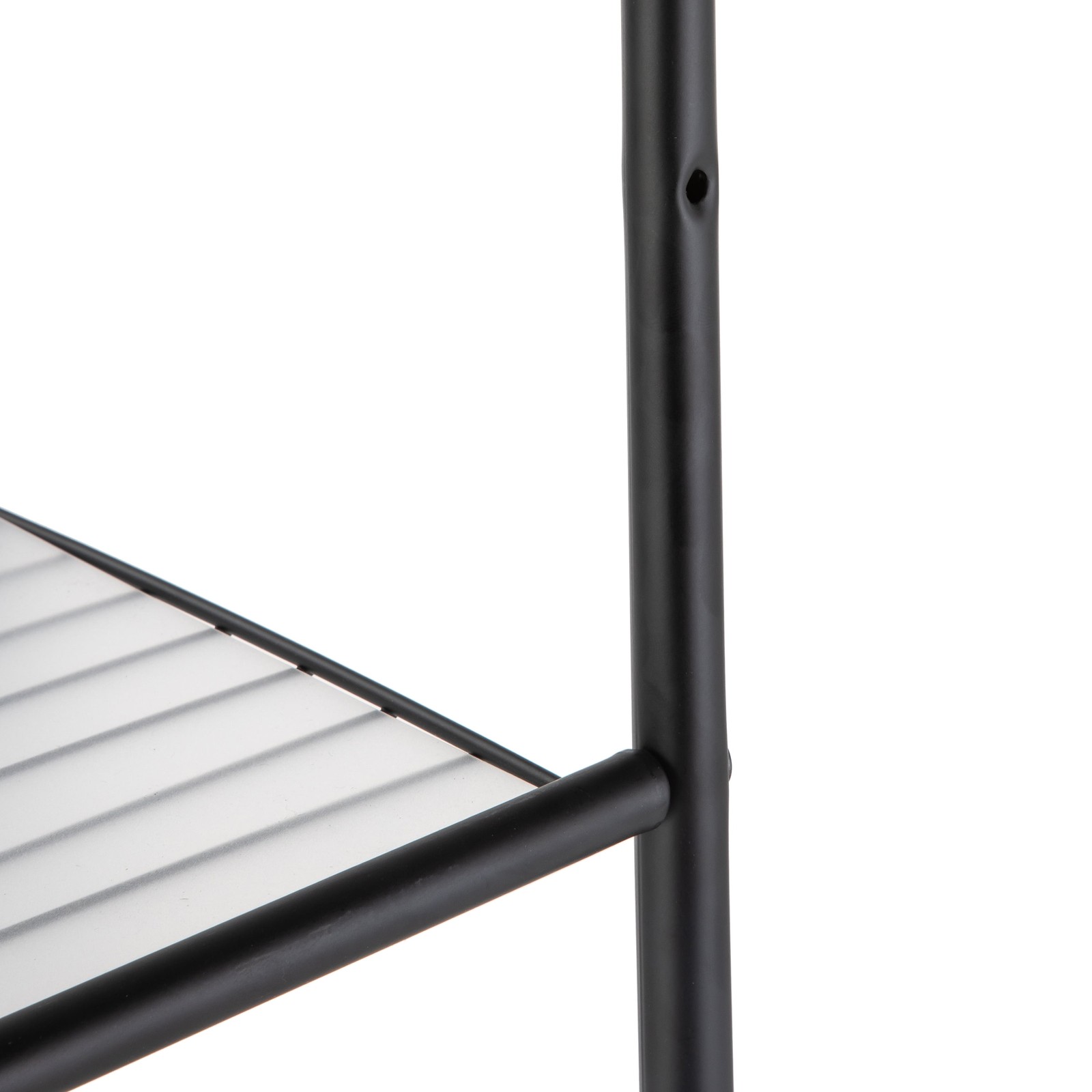 Matte Black Steel 5-Shelf Bathroom Storage Tower Unit