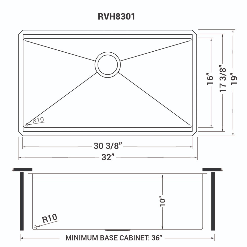 Ruvati 32-inch Workstation Undermount Single Bowl Kitchen Sink – RVH8301