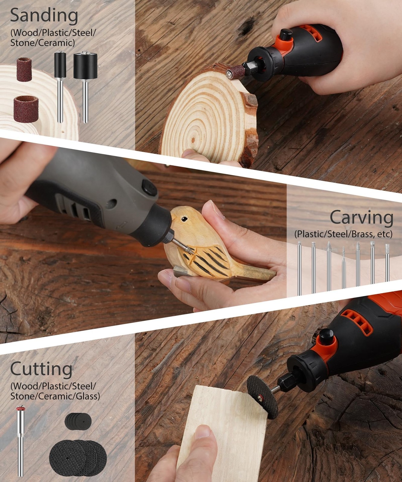 Rotary Tool , 230Pcs Power Rotary Tool Kit, 1/8″(3.2mm) Diameter Shanks, Univ…
