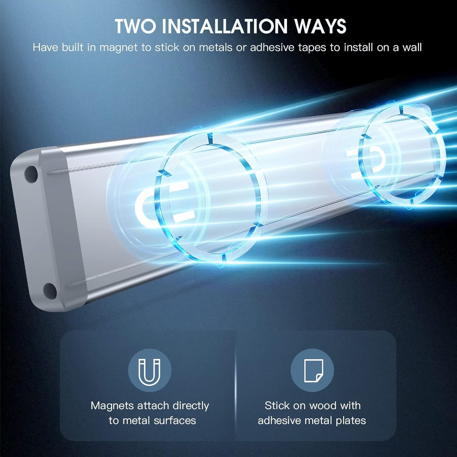 MCGOR 10inch Under Cabinet Lighting, 2 Pack Rechargeable Motion Sensor Light