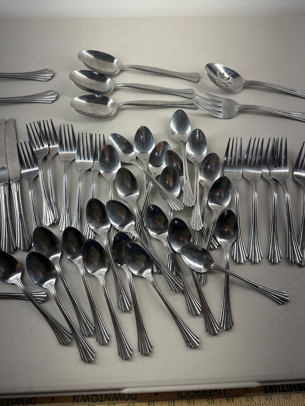 Oneida Dublin Stainless Lot of 59 Forks Spoons Misc Flatware Vintage Parts Set