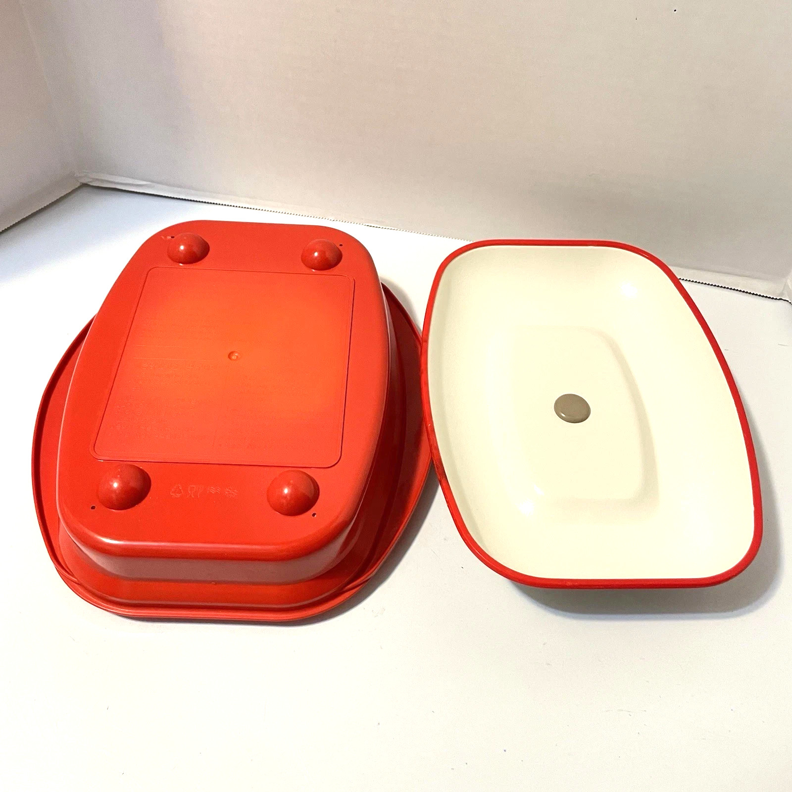 Range Mate Rectangular Nonstick Microwave Grill Pan Red With Recipe Booklet