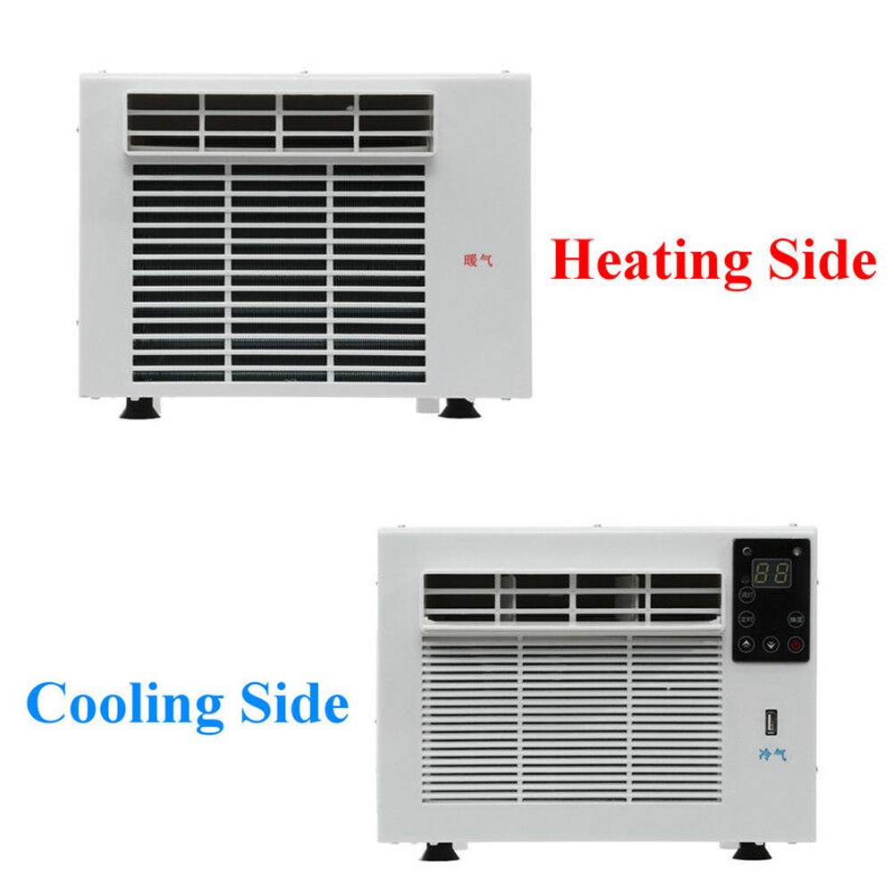 1100W Portable Window Refrigerated Air Conditioner Cold & Heat With Timer Remote