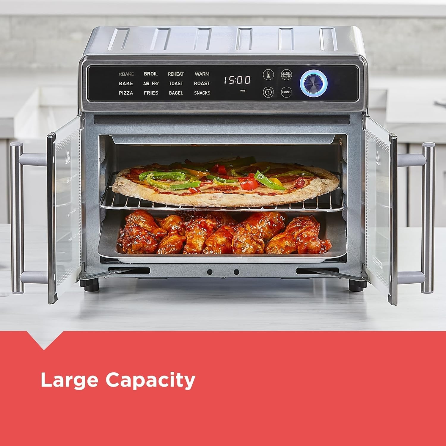 Crisp ‘N Bake Air Fryer Toaster Oven Combo, 12 in 1 Countertop Convection Oven