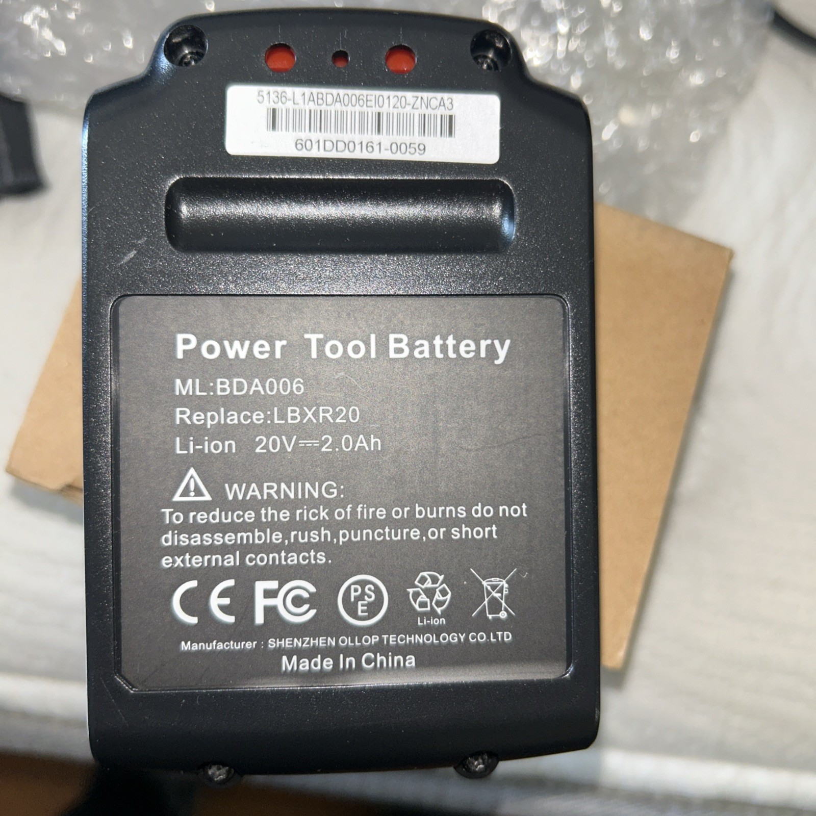 1 Pack 20V MAX For Black & Decker 20Volt Lithium Battery LBXR20 LB2X4020