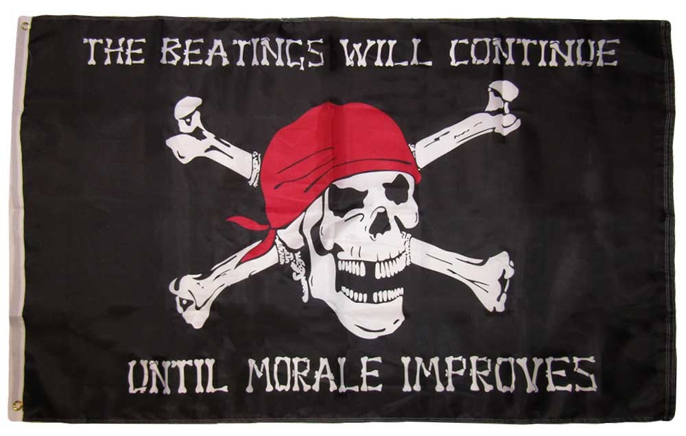 3×5 The Beatings Will Continue Woven Poly Nylon Flag 5×3 Banner Heavy Duty
