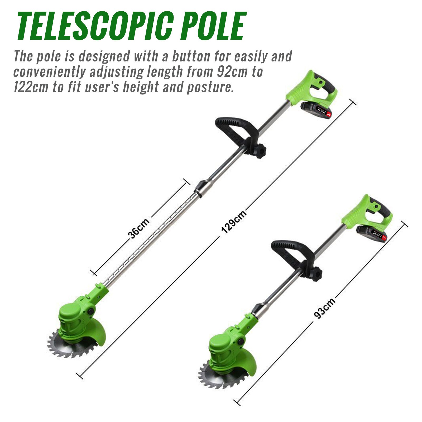 Electric Cordless Grass String Trimmer Lawn Edger Weed Wacker Cutter + 2 Battery