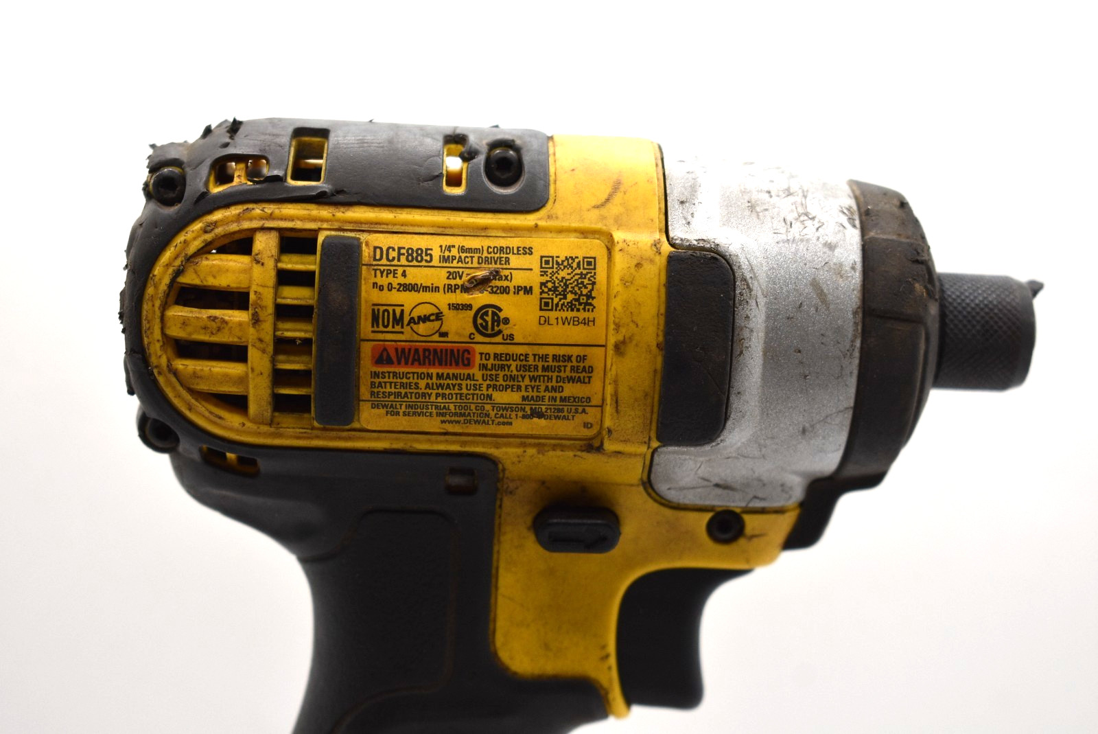 DEWALT DCF885B 20V 1/4 in. Impact Driver – Black/Yellow (Tool Only)