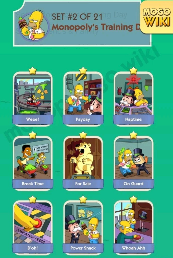 Mono..ly Sticker Go All 1-2-3-4-5-6 Star Very Low price(0.99) The Simpsons Album