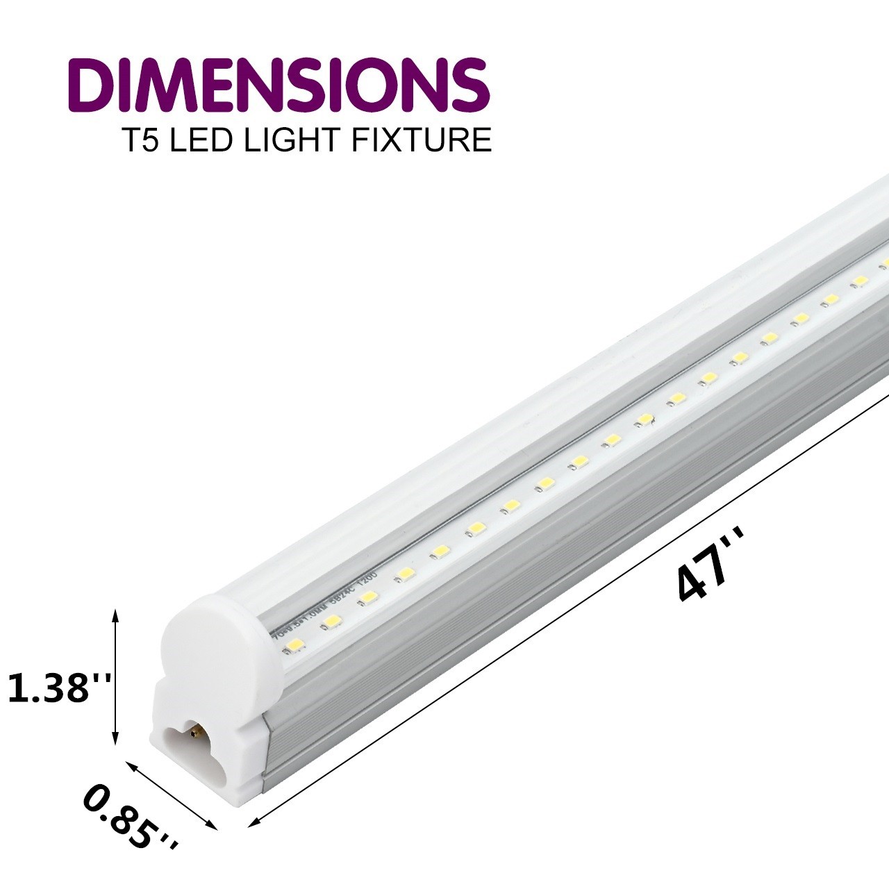 4FT Utility LED Shop Light Linkable T5 Integrated Tube Bulb 20W 6000k with Switc
