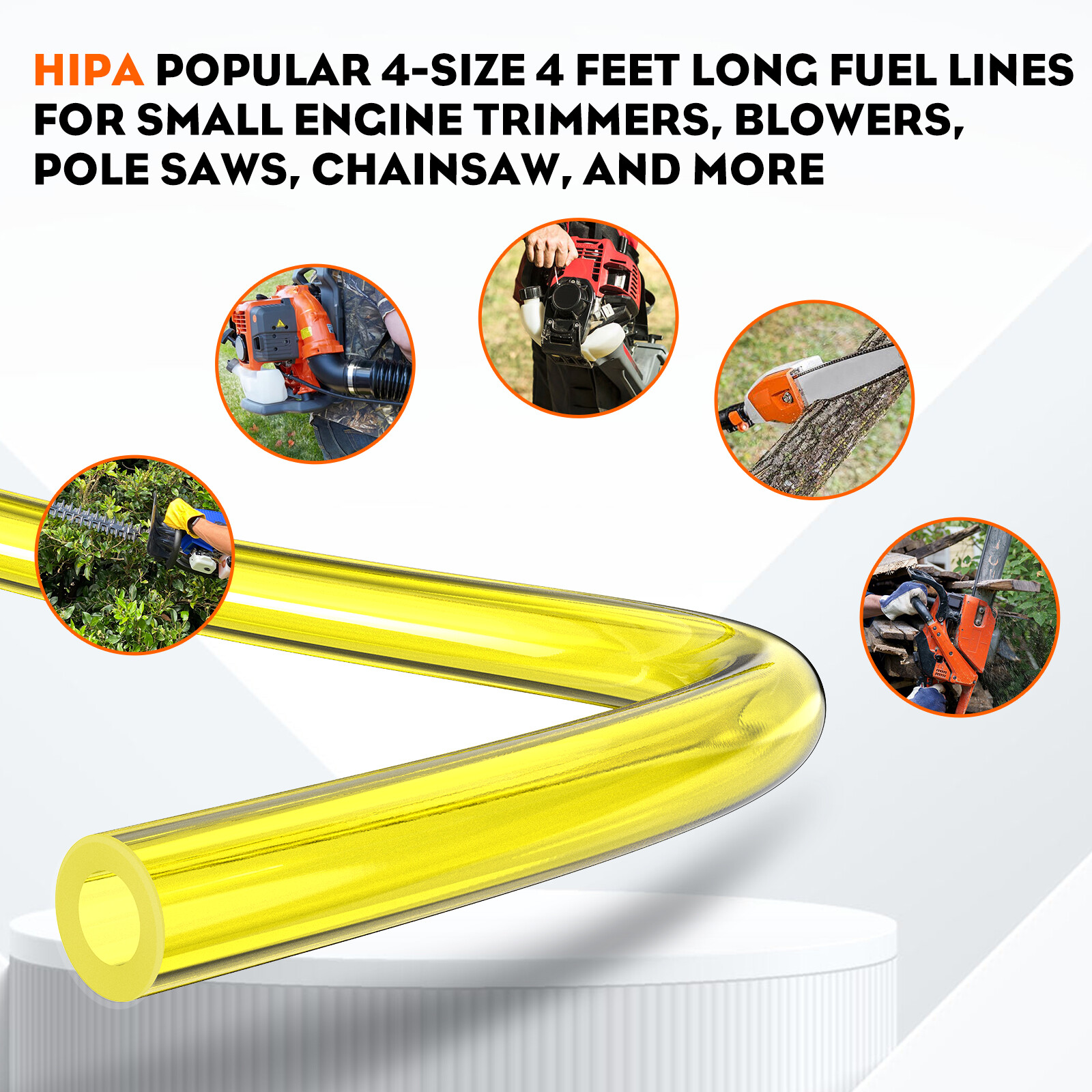 🔥 4 Sizes Gas Fuel Line Hose Yellow 32Ft Fuel Tube for 2 Cycle Small Engine